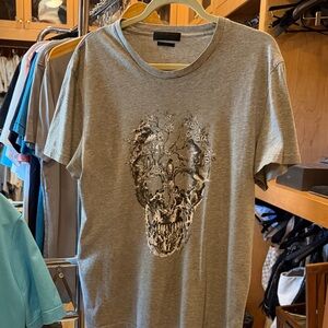 Alexander MqQueen Grey Graphic Men's T-Shirt